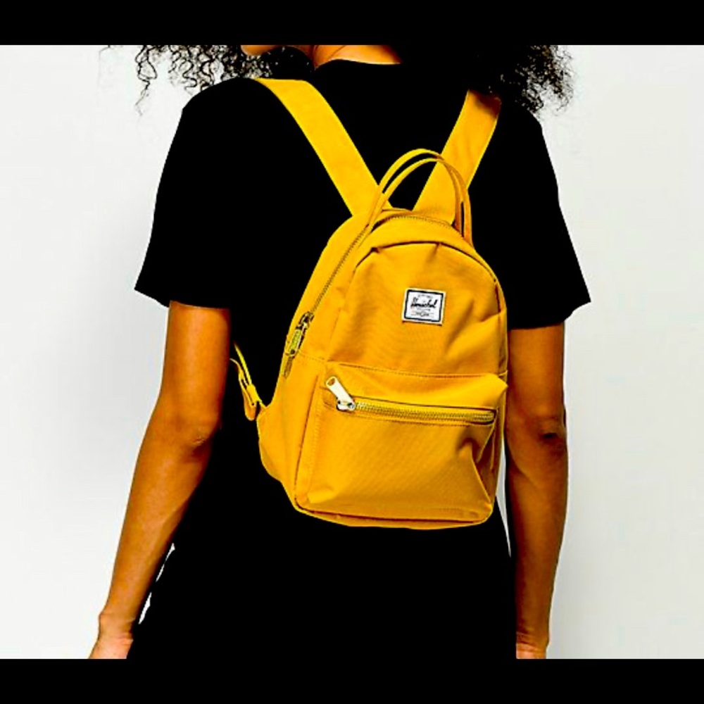 Herschel mini backpack in mustard yellow